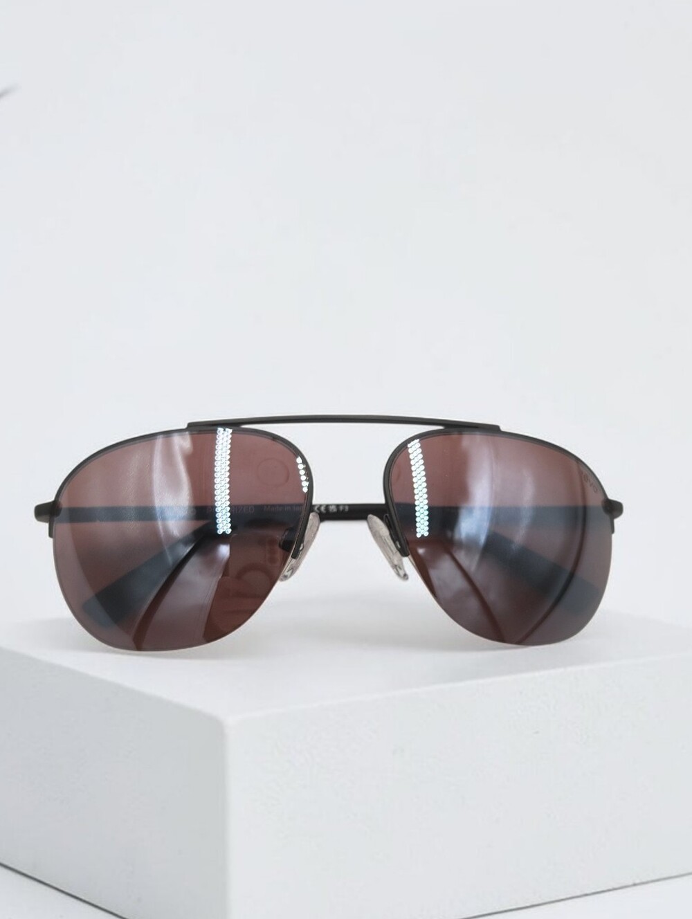 Revo Annika 1 Aviator Womens Sunglasses Satin Black Driver Red Lens 56 17 125P